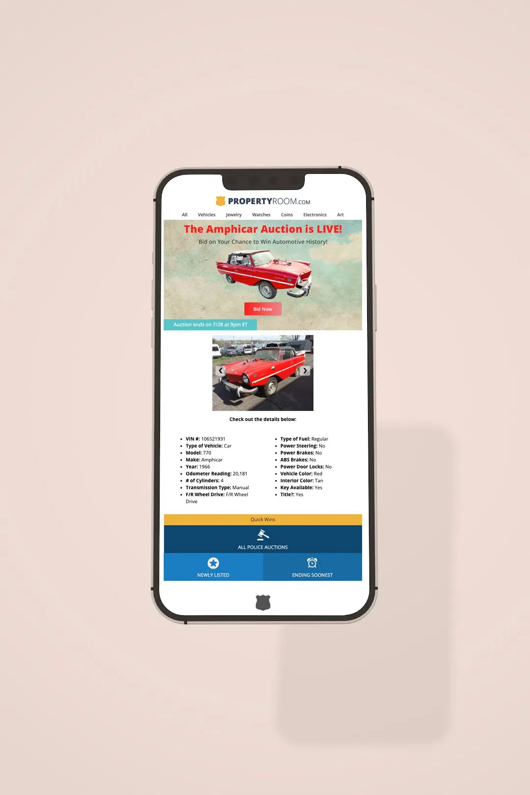 Amphicar promotional email
