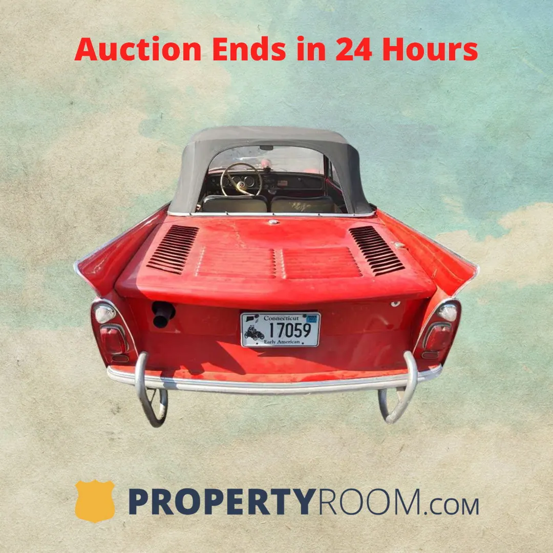 Amphicar social ad, auction ending