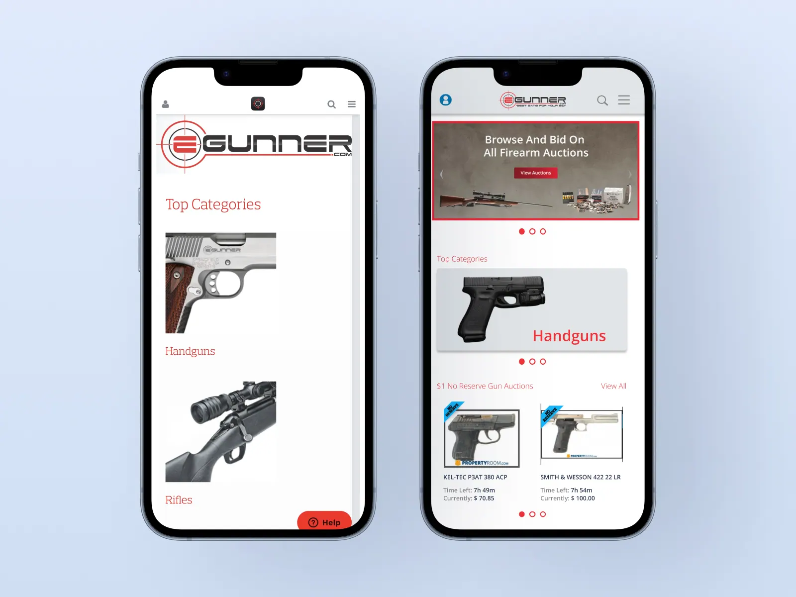 eGunner redesigned homepage