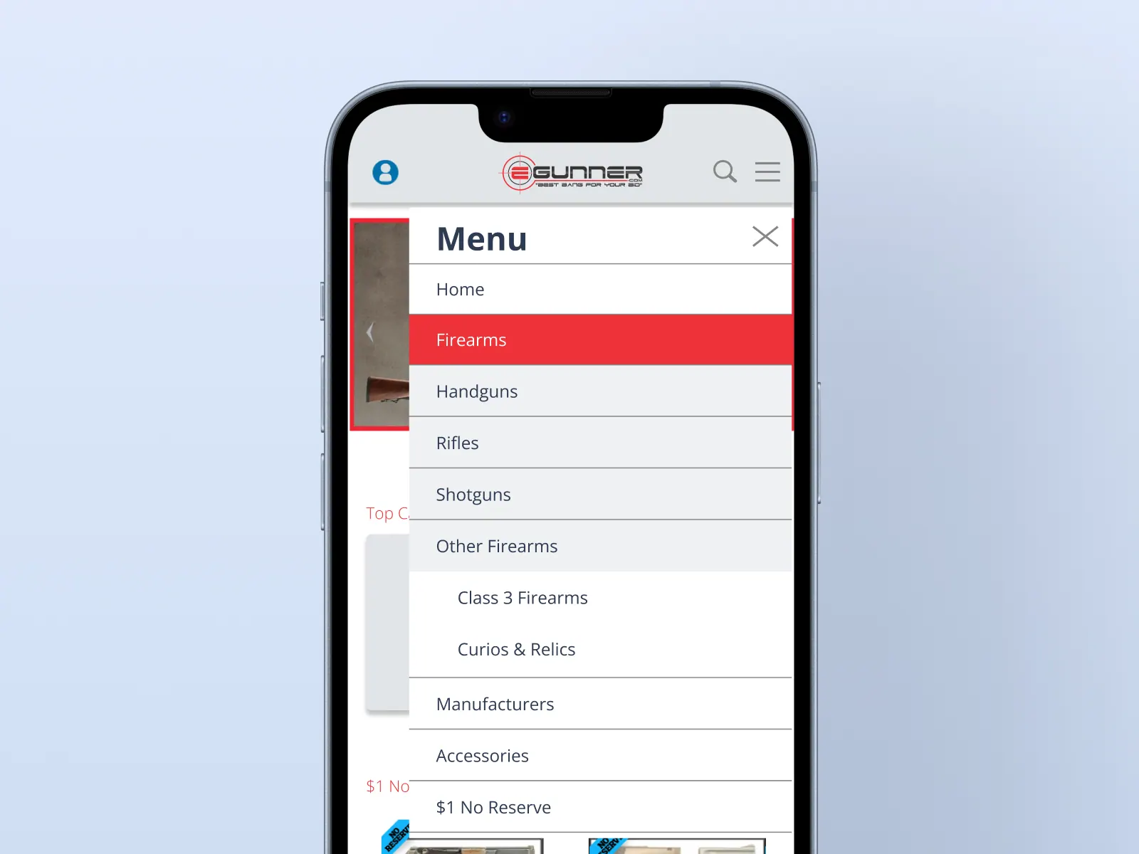 eGunner mobile navigation exploration