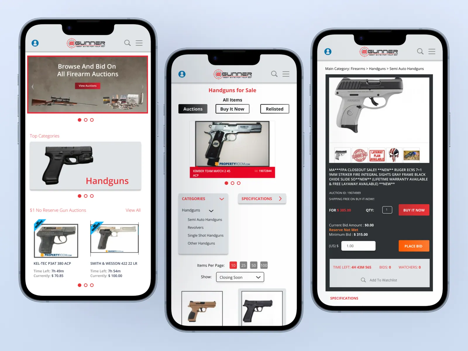 eGunner.com — web design project preview