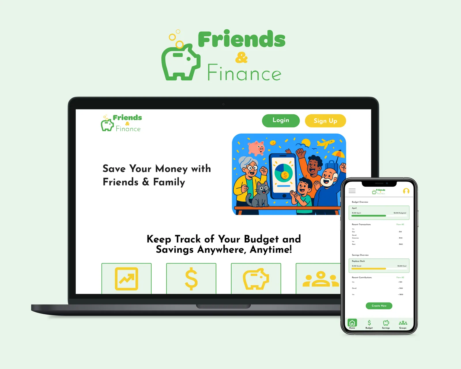 Friends & Finance responsive web companion